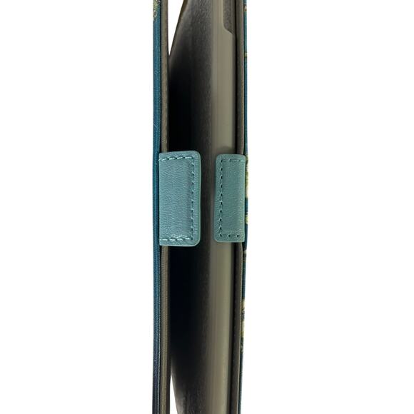 Teal Floral Tree Art Tablet Case w/ Stand & Magnetic Strap – 9–10" Folio Cover - Picture 2 of 4